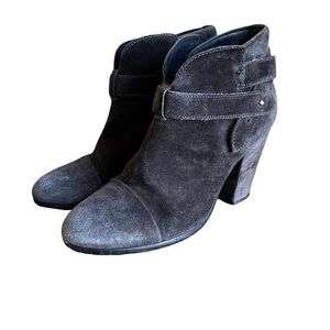 Rag & Bone Harrow Asphalt Gray Square Booties Size 38 (US 8) High Heel Boots